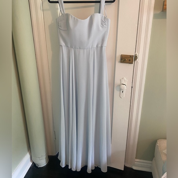Amsale pale blue bridesmaids dress - Picture 1 of 3